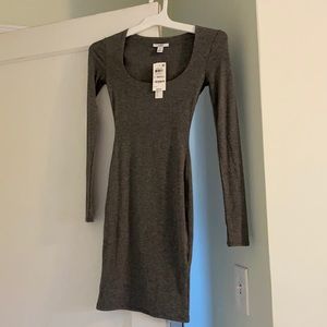 Long sleeved, gray dress by Bar III. Size XS.  NWT!!